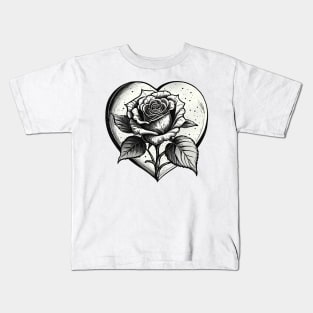 Classic Rose Heart Kids T-Shirt